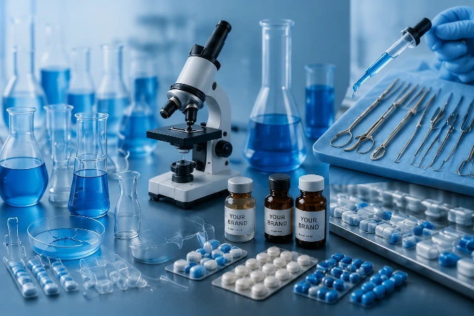 Pharma, Healthcare and laboratory products sourced from certified manufacturers in India